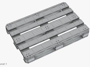 Wooden Pallet T2 3D Model