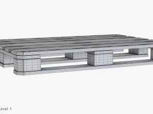 Wooden Pallet T2 3D Model