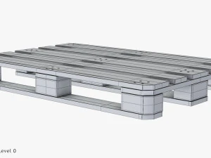 Wooden Pallet T2 3D Model