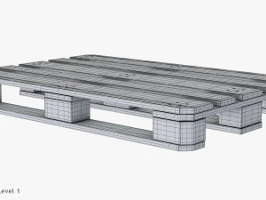 Wooden Pallet T2 3D Model