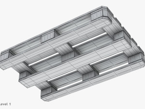 Wooden Pallet T2 3D 模型