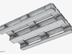Wooden Pallet T2 3D Model