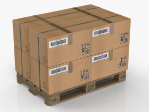 Pallet with Boxes 3D Model