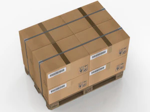 Pallet with Boxes 3D Model