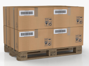 Pallet with Boxes Modèle 3D