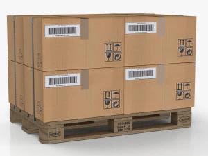 Pallet with Boxes 3D Model