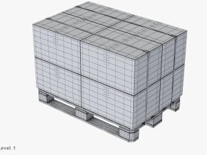 Pallet with Boxes 3D Model