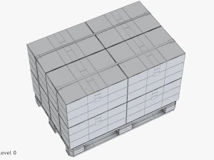 Pallet with Boxes 3D Model
