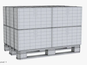 Pallet with Boxes 3D Model
