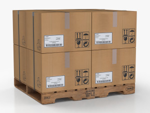 Pallet with Boxes T2 Model 3D