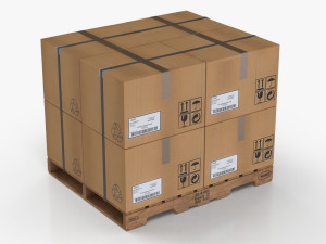 Pallet with Boxes T2 Model 3D
