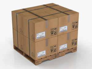 带盒子的托盘 T2 3D 模型