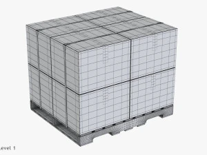 带盒子的托盘 T2 3D 模型