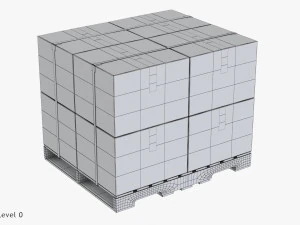 带盒子的托盘 T2 3D 模型