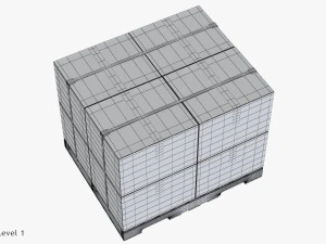 带盒子的托盘 T2 3D 模型