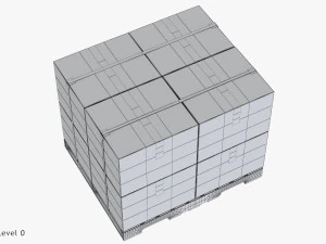 带盒子的托盘 T2 3D 模型