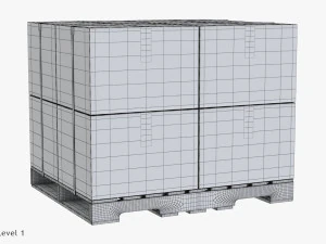 带盒子的托盘 T2 3D 模型