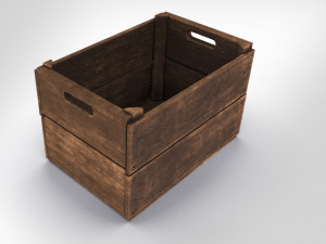 Antic Wooden Crate T6 3D Модель