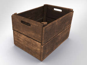 Antic Wooden Crate T6 3D Модель