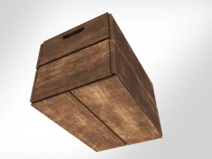 Antic Wooden Crate T6 3D Model