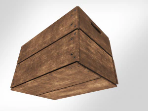 Antic Wooden Crate T6 3D Model