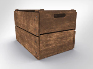 Antic Wooden Crate T6 3D Model