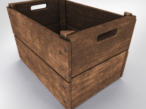 Antic Wooden Crate T6 3D Модель