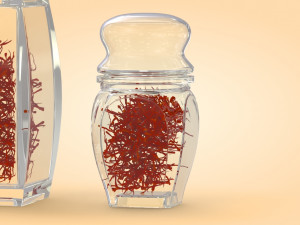 Crystal Bottle with saffron Modello 3D