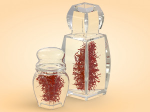 Crystal Bottle with saffron Modello 3D
