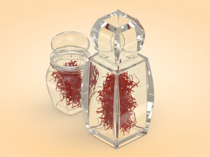 Crystal Bottle with saffron Modello 3D