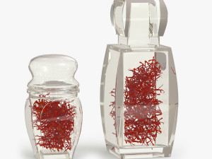 Crystal Bottle with saffron Modello 3D