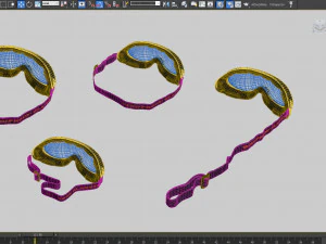 Kacamata Olahraga Tahan Angin -Berkuda -Mendaki-Bersepeda-Ski Model 3D