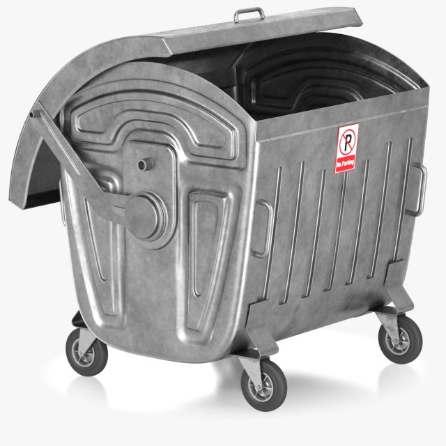 Street Garbage Bin 3D Model .c4d .max .obj .3ds .fbx .stl .blend 