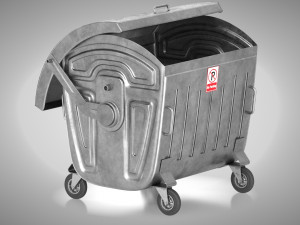 Street Garbage Bin 3D Model
