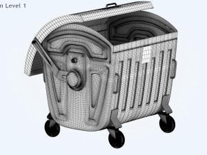 Street Garbage Bin 3D Model