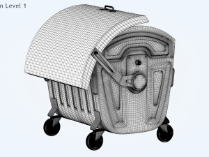 Street Garbage Bin 3D Model