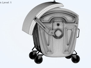 Street Garbage Bin 3D Model