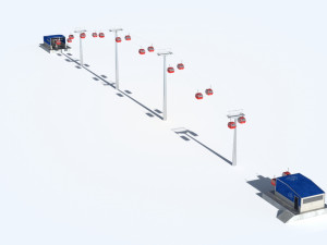 Telecabin Ski Lift Cableway- Animated and Rigged Model 3D