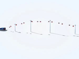 Telecabin Ski Lift Cableway- Animated and Rigged 3D Model