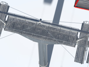 Telecabin Ski Lift Cableway- Animated and Rigged Model 3D