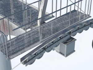Telecabin Ski Lift Cableway- Animated and Rigged 3D Model