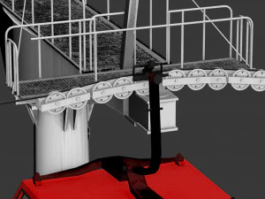 Telecabin Ski Lift Cableway- Animated and Rigged 3D Model