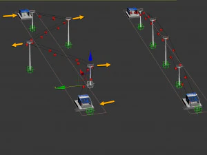 Telecabin Ski Lift Cableway- Animated and Rigged 3D Model
