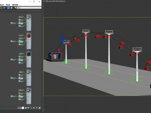 Telecabin Ski Lift Cableway- Animated and Rigged Model 3D