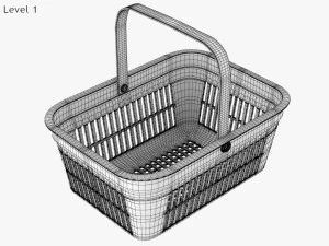 Shopping Hand Basket 3D Model