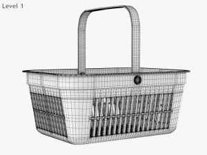 Shopping Hand Basket 3D Model