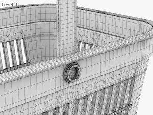 Shopping Hand Basket Model 3D