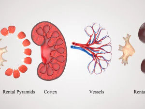 Nier anatomie 3D Model