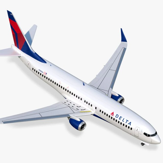 Boeing 737-800 Delta Airlines Model 3D .c4d .max .obj .3ds .fbx .stl .blend 