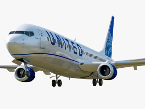 Boeing 737-800 United Air lines 3D Model